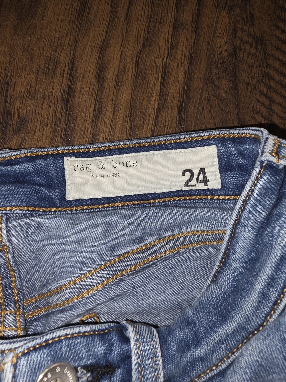 rag & bone Light Blue Distressed Skinny Jeans - Picture 3 of 5
